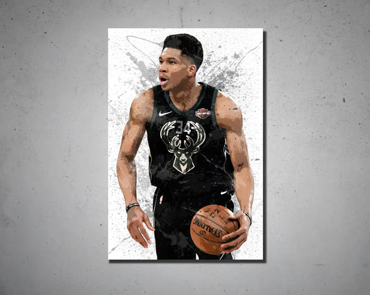 Giannis Antetokounmpo Multiple Piece Splash Effect Canvas Art