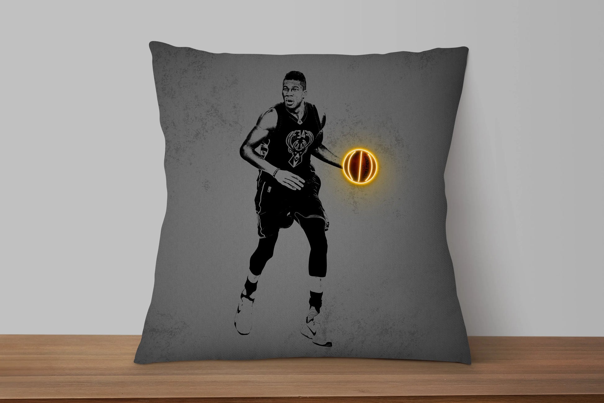 Giannis Antetokounmpo Neon Effect Pillow 