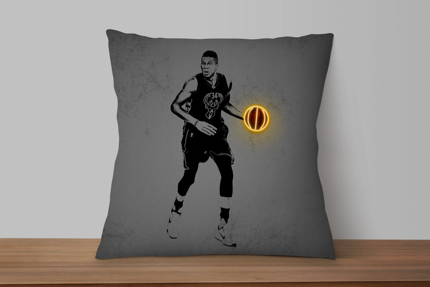 Giannis Antetokounmpo Neon Effect Pillow 