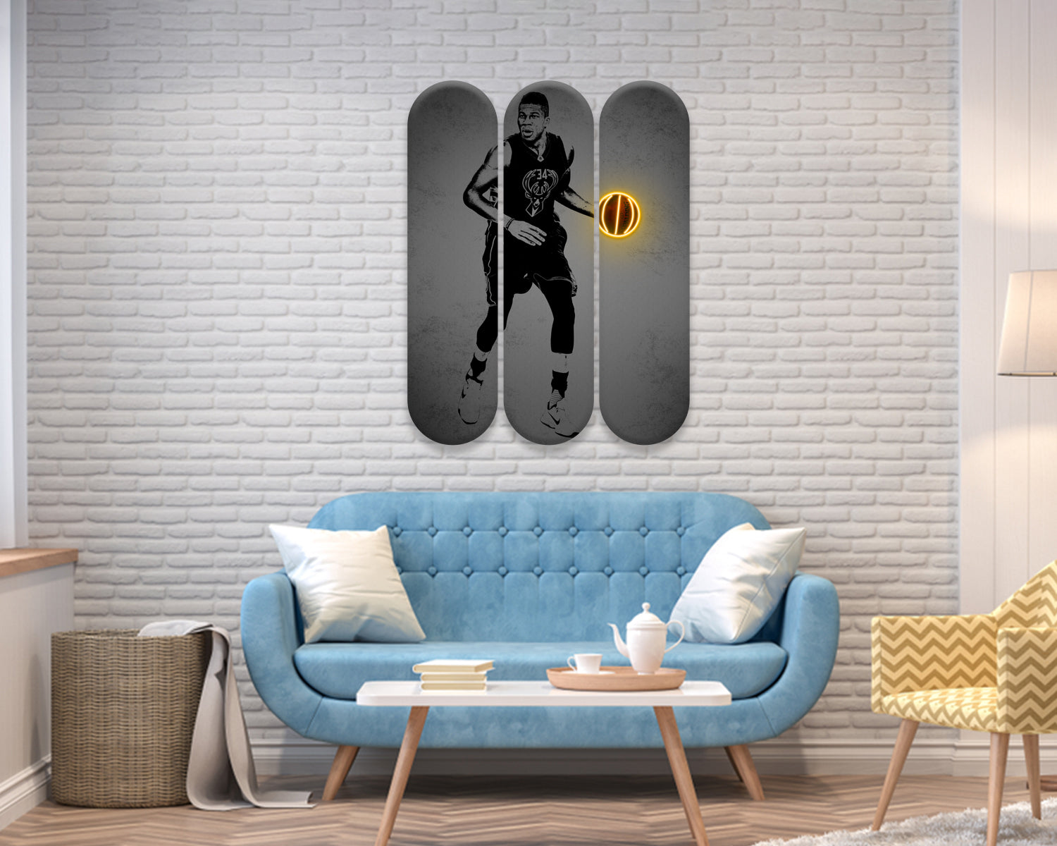 Giannis Antetokounmpo Acrylic Skateboard Wall Art 