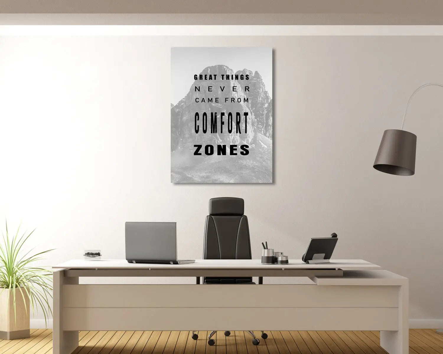 Great things never came from comfort zones Canvas Wall Art 