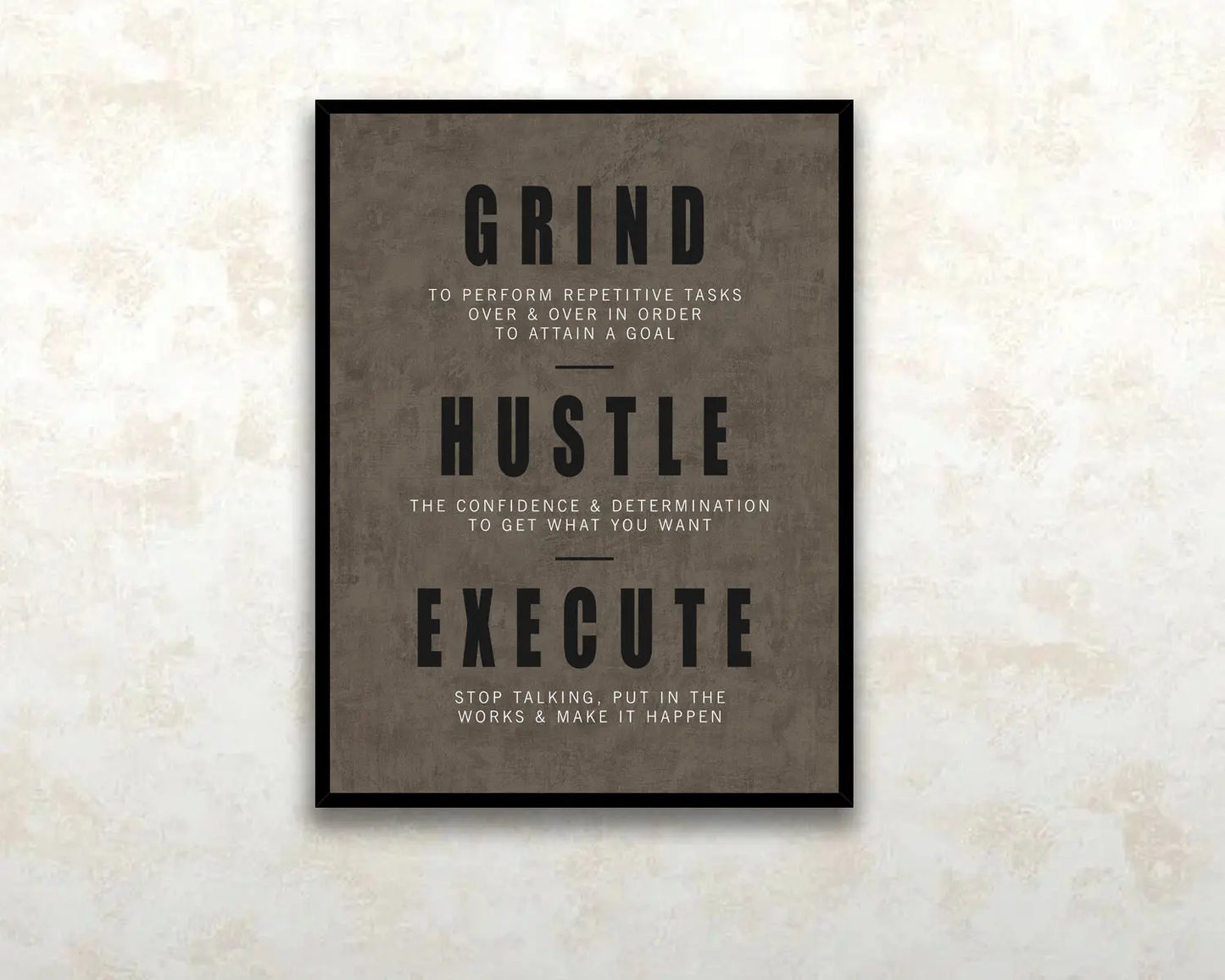 Grind, Hustle, Execute Canvas Wall Art 