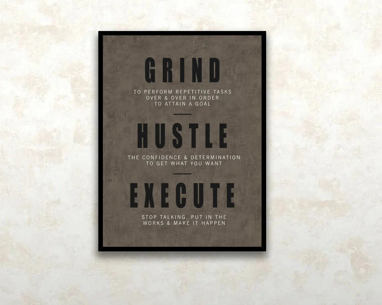 Grind, Hustle, Execute Canvas Wall Art 