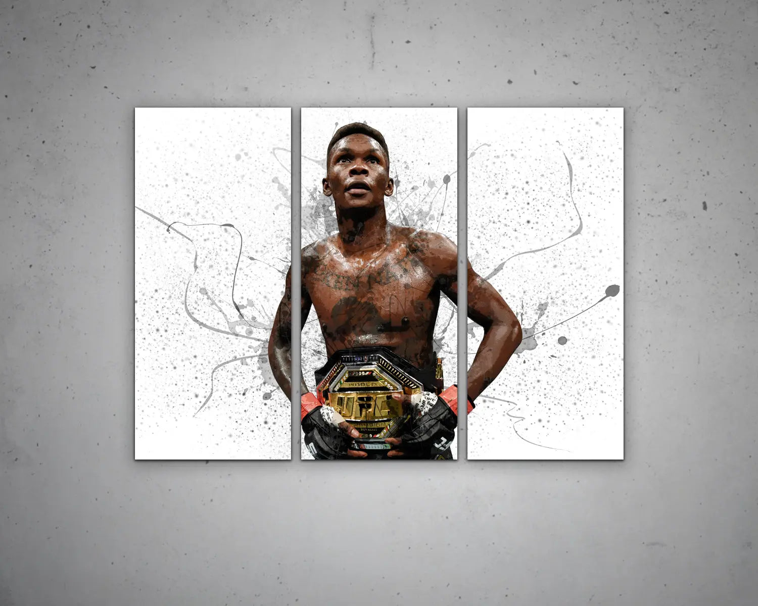 Israel Adesanya Splash Effect Canvas Art 