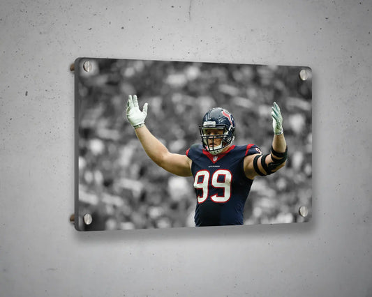 J.J. Watt Black & White Canvas Art