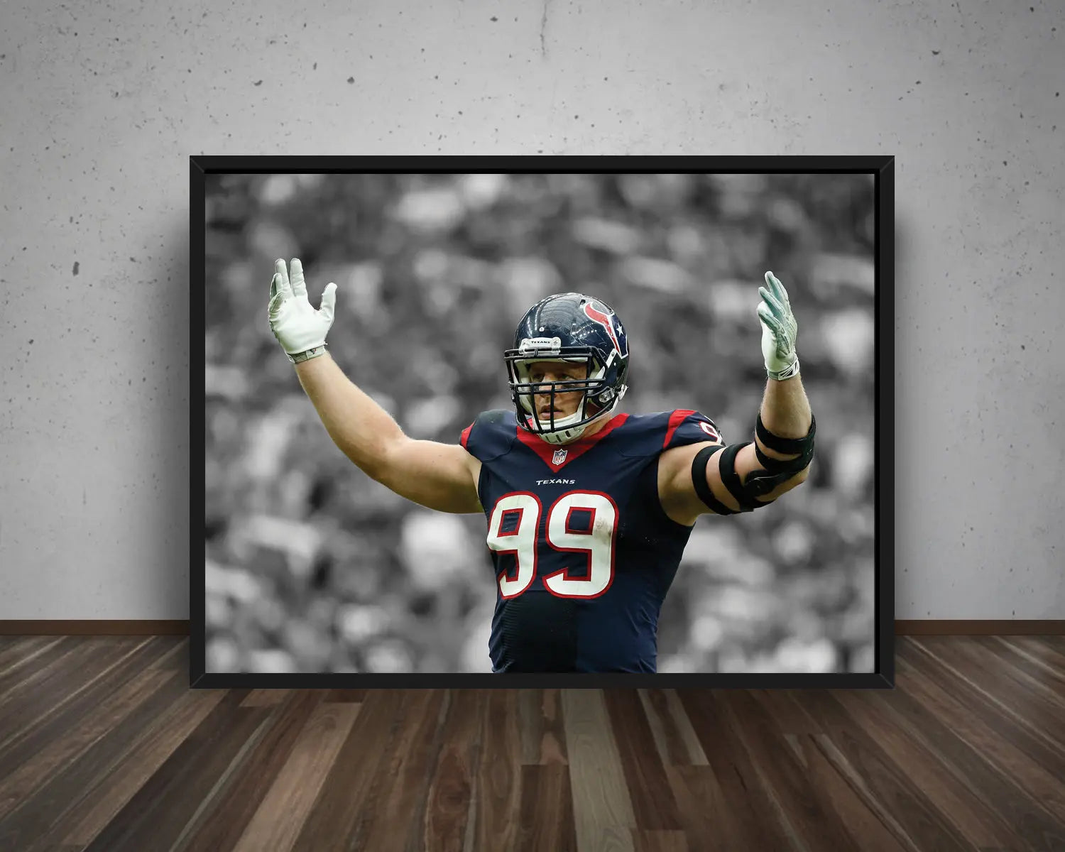 J.J. Watt Black & White Canvas Art 