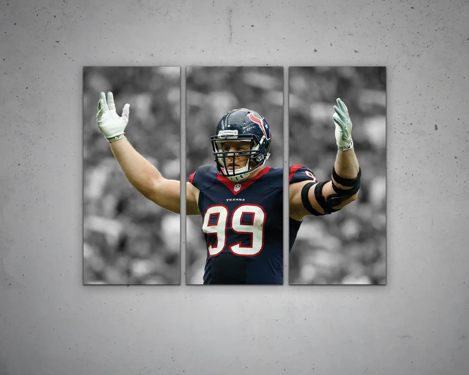 J.J. Watt Black & White Canvas Art 