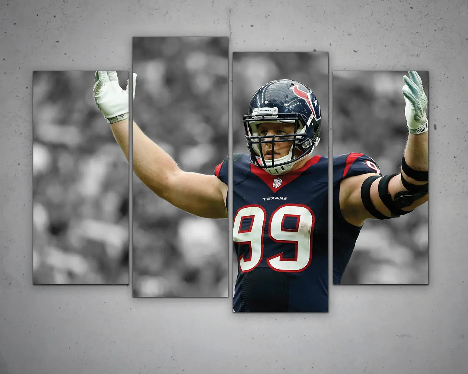 J.J. Watt Black & White Canvas Art 