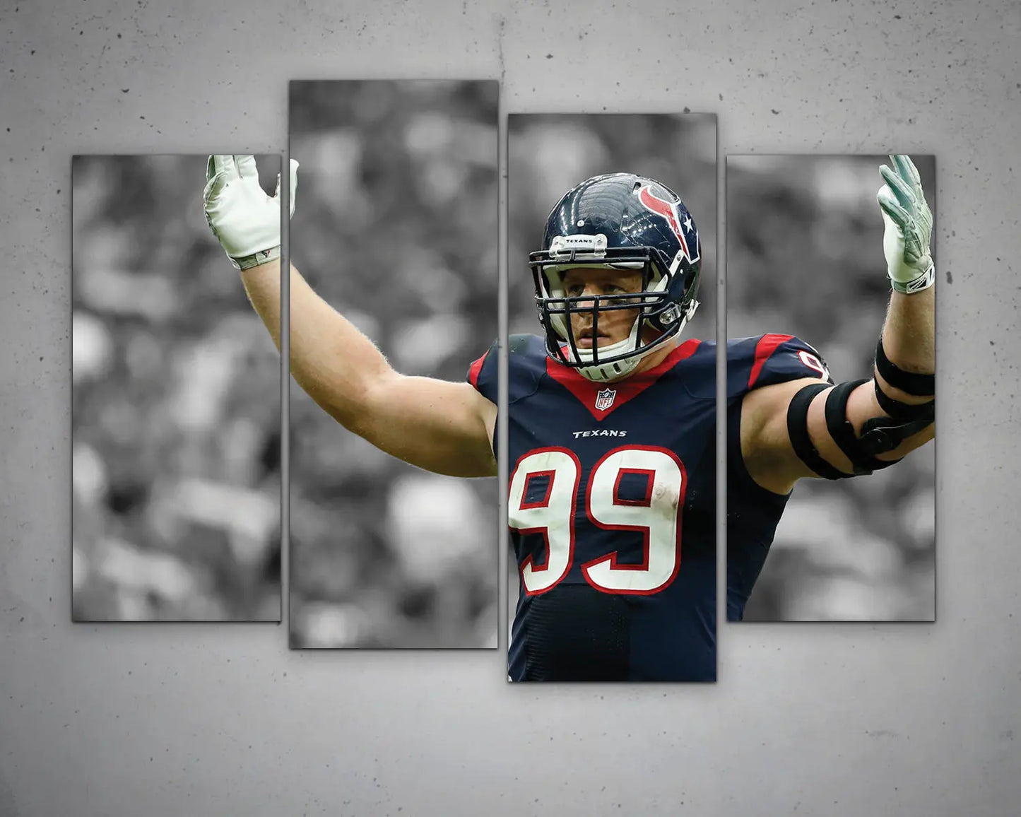 J.J. Watt Black & White Canvas Art 