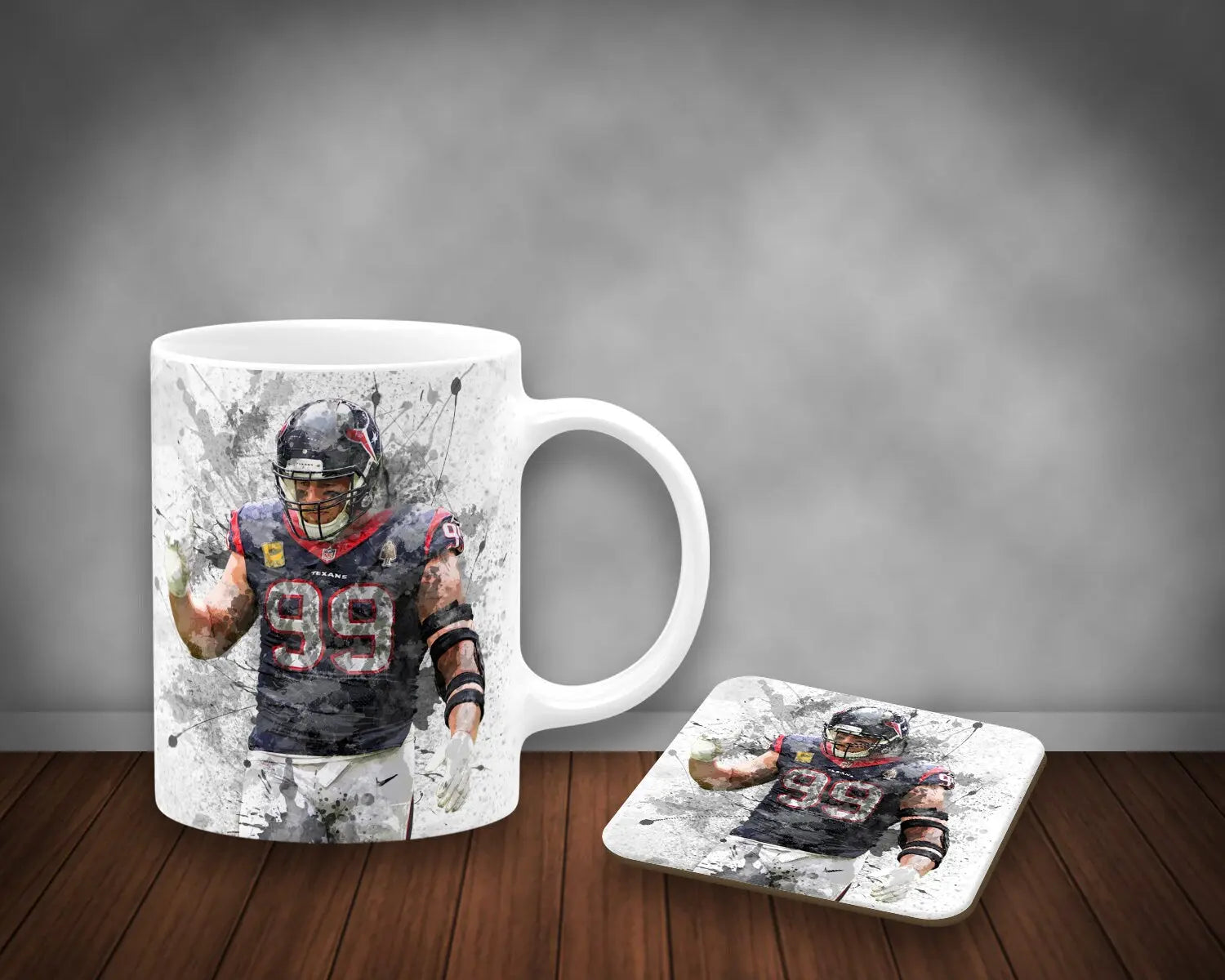 J.J. Watt Splash Effect Mug and Coaster 