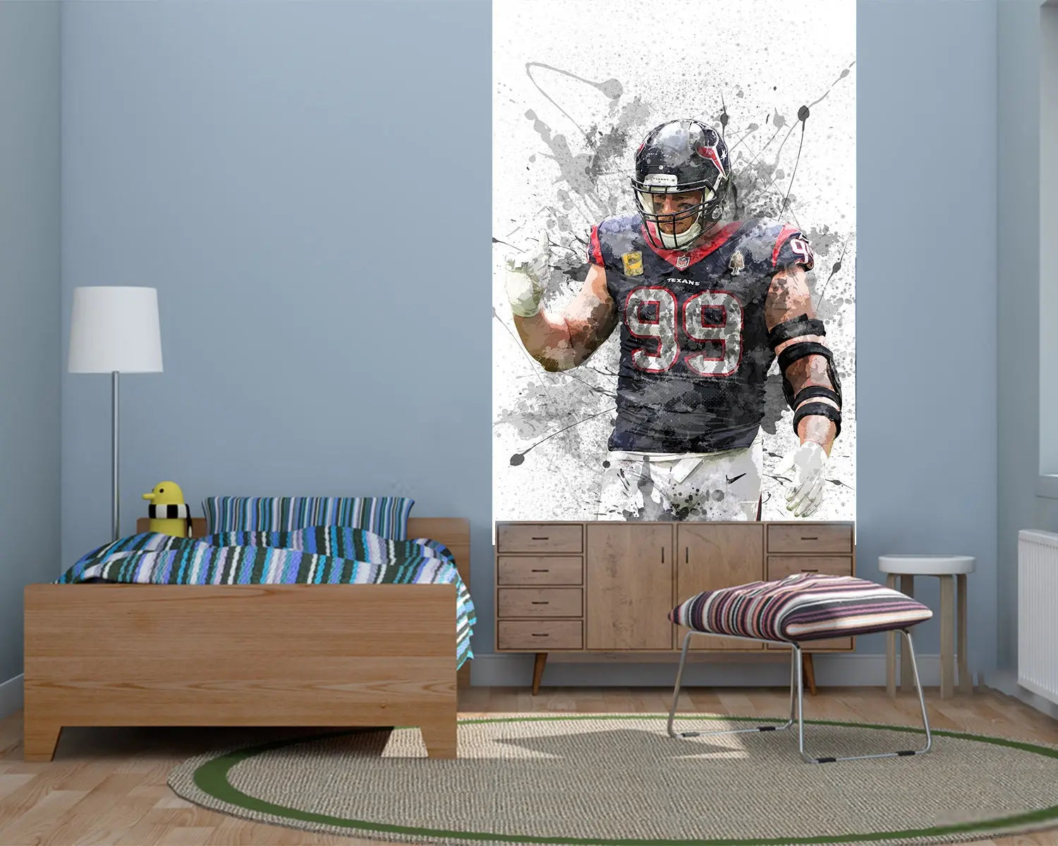 JJ Watt Wallpaper Self Adhesive Peel & Stick Wall Sticker 