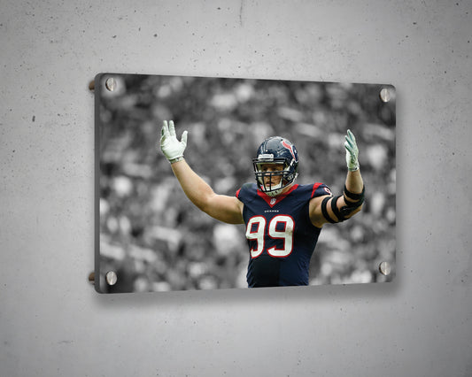 J.J. Watt Black & White Canvas Art