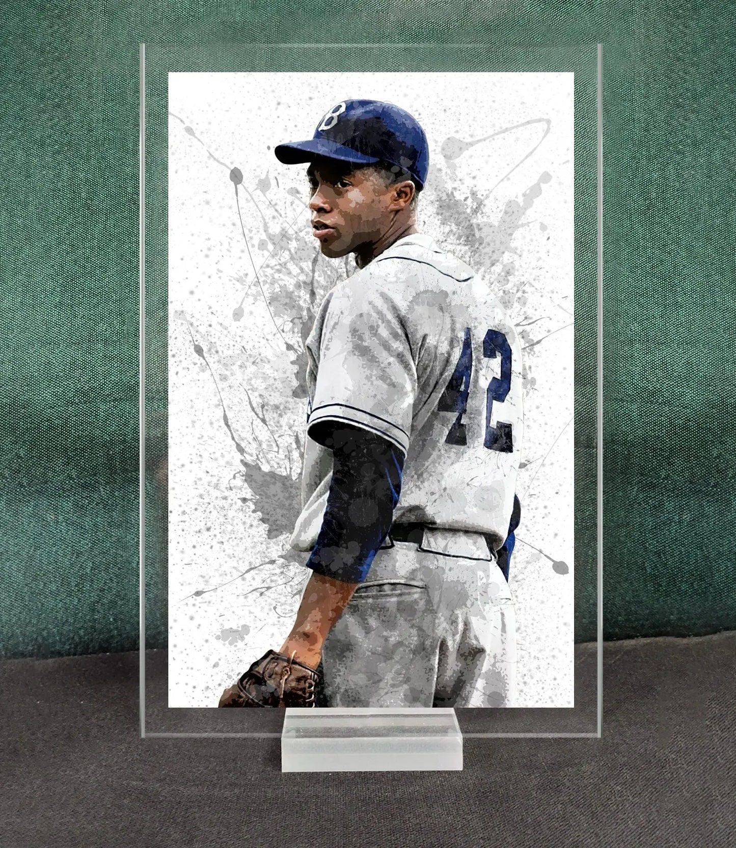 Jackie Robinson Splash Effect Acrylic Table Top 