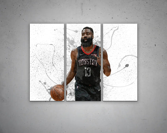 James Harden Splash Effect Canvas Art 