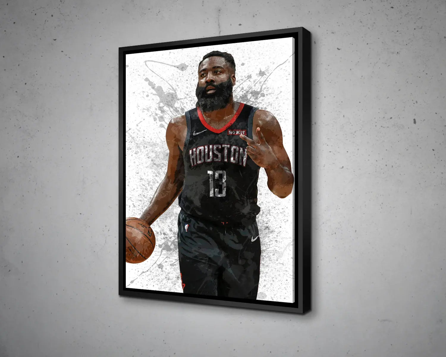 James Harden Splash Effect Canvas Art 