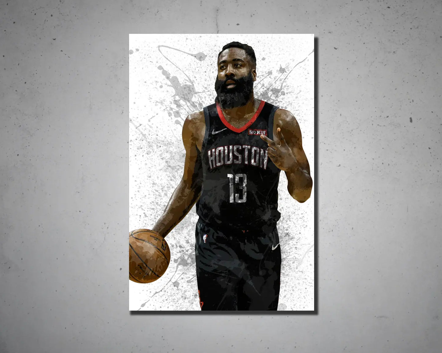 James Harden Splash Effect Canvas Art 