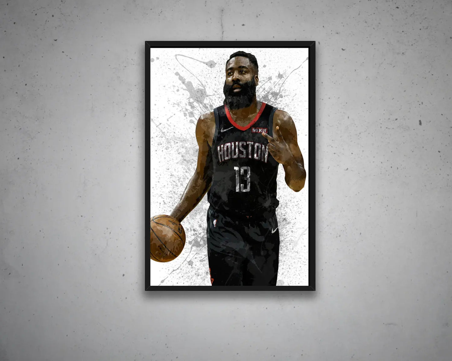 James Harden Splash Effect Canvas Art 