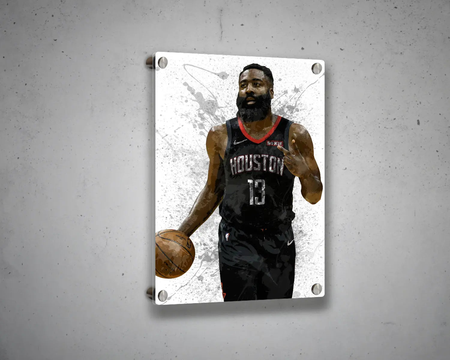 James Harden Splash Effect Canvas Art 