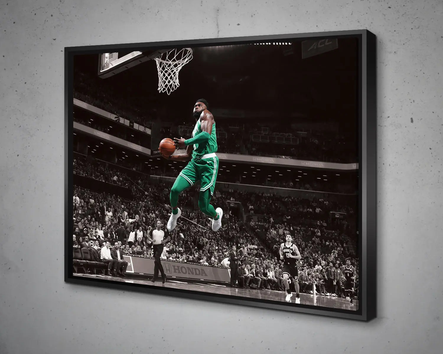 Jaylen Brown Black & White Canvas Art 
