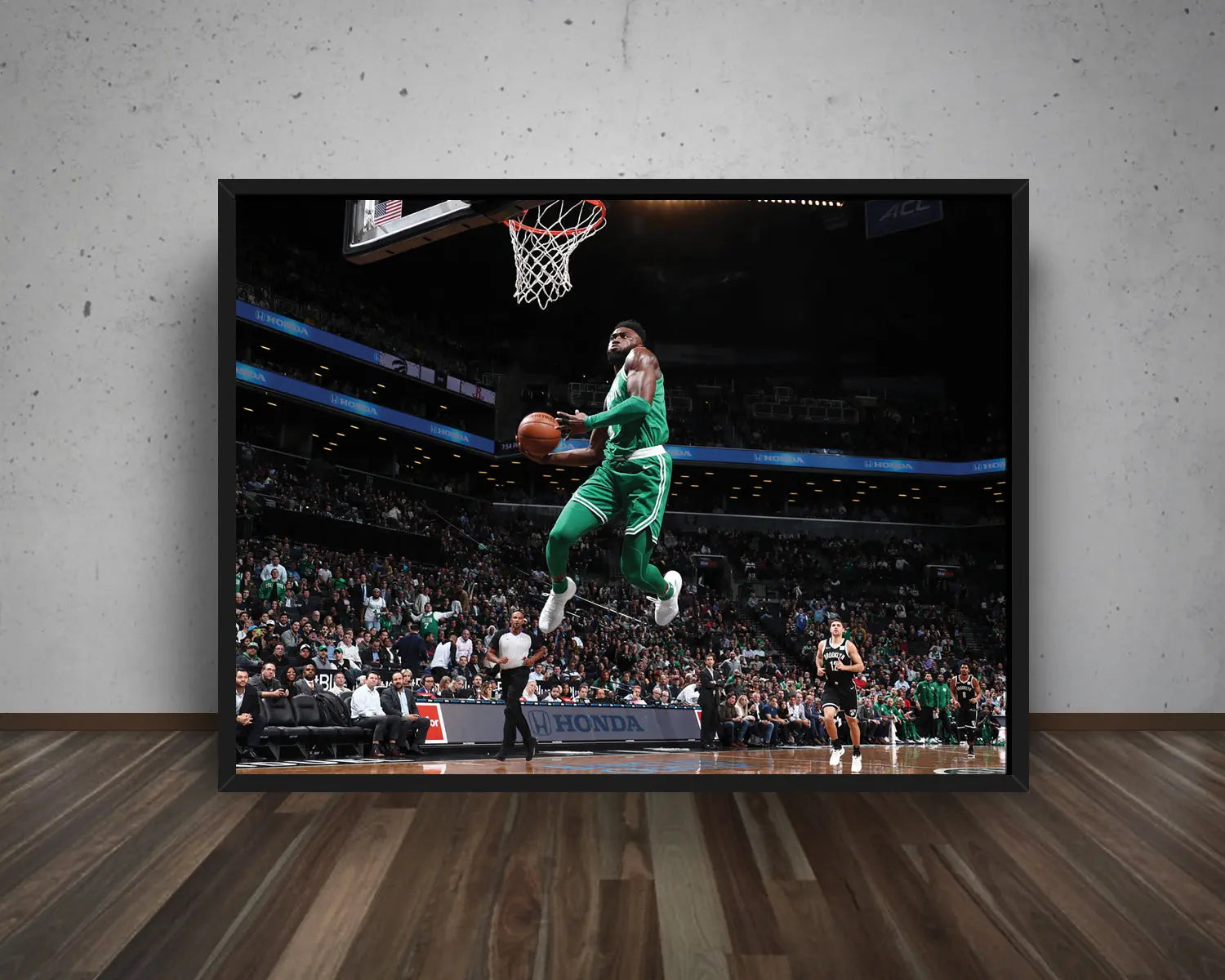 Jaylen Brown Black & White Canvas Art 