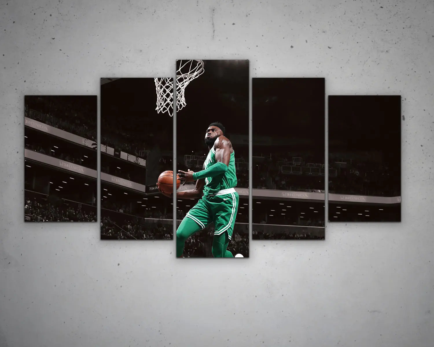 Jaylen Brown Black & White Canvas Art 