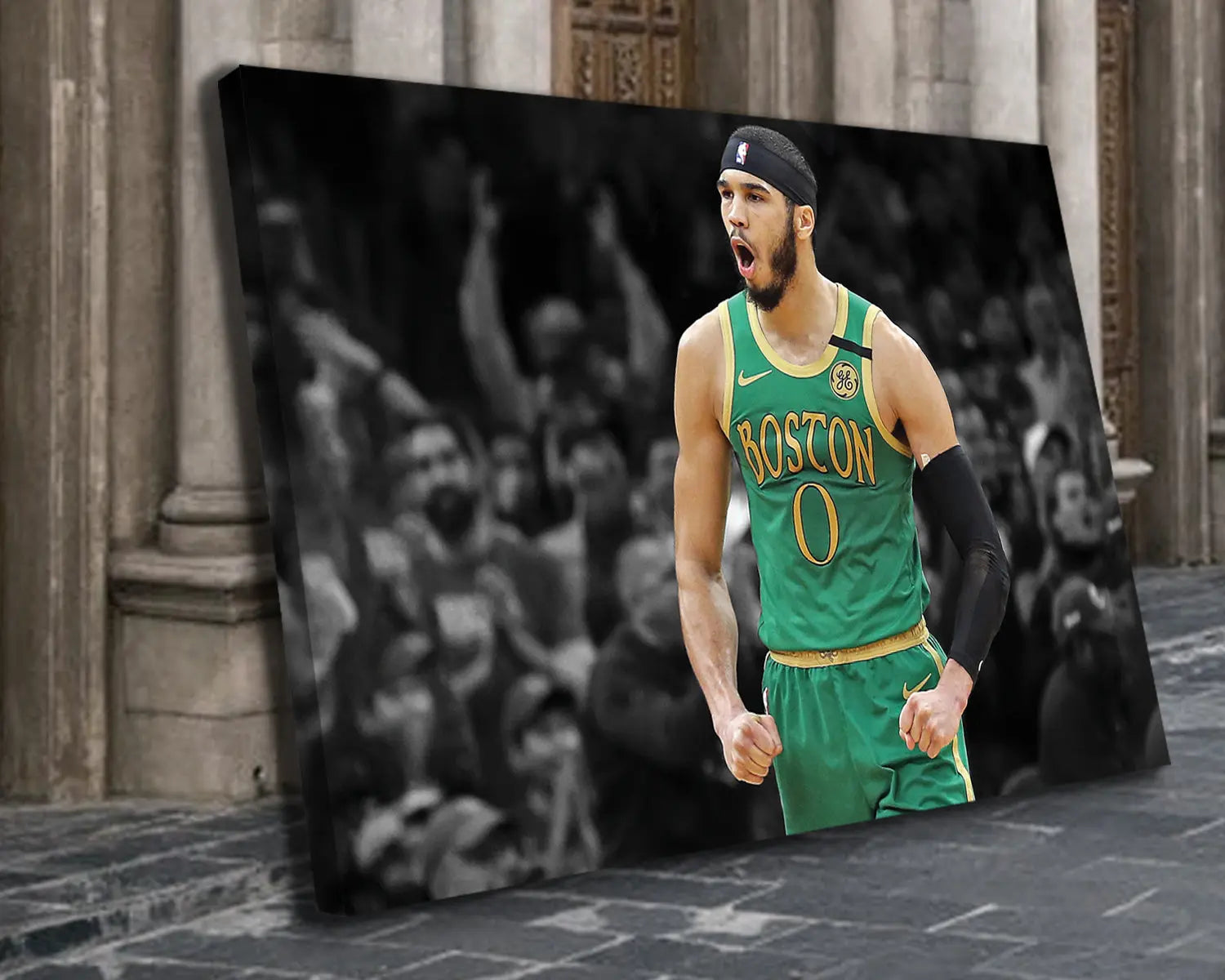 Jayson Tatum Black & White Canvas Art 