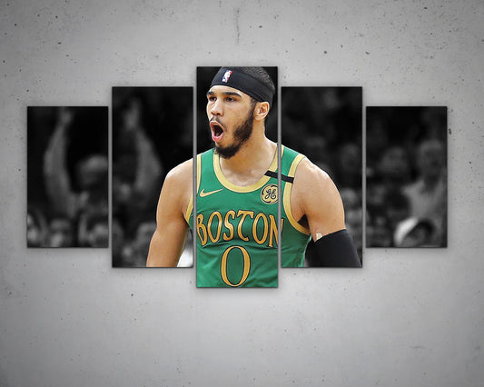 Jayson Tatum Black & White Canvas Art