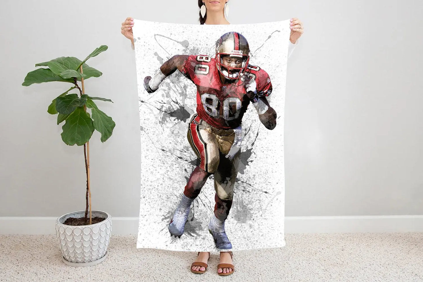 Jerry Rice Splash Effect Fleece Blanket 