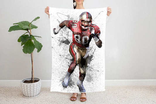 Jerry Rice Splash Effect Fleece Blanket 