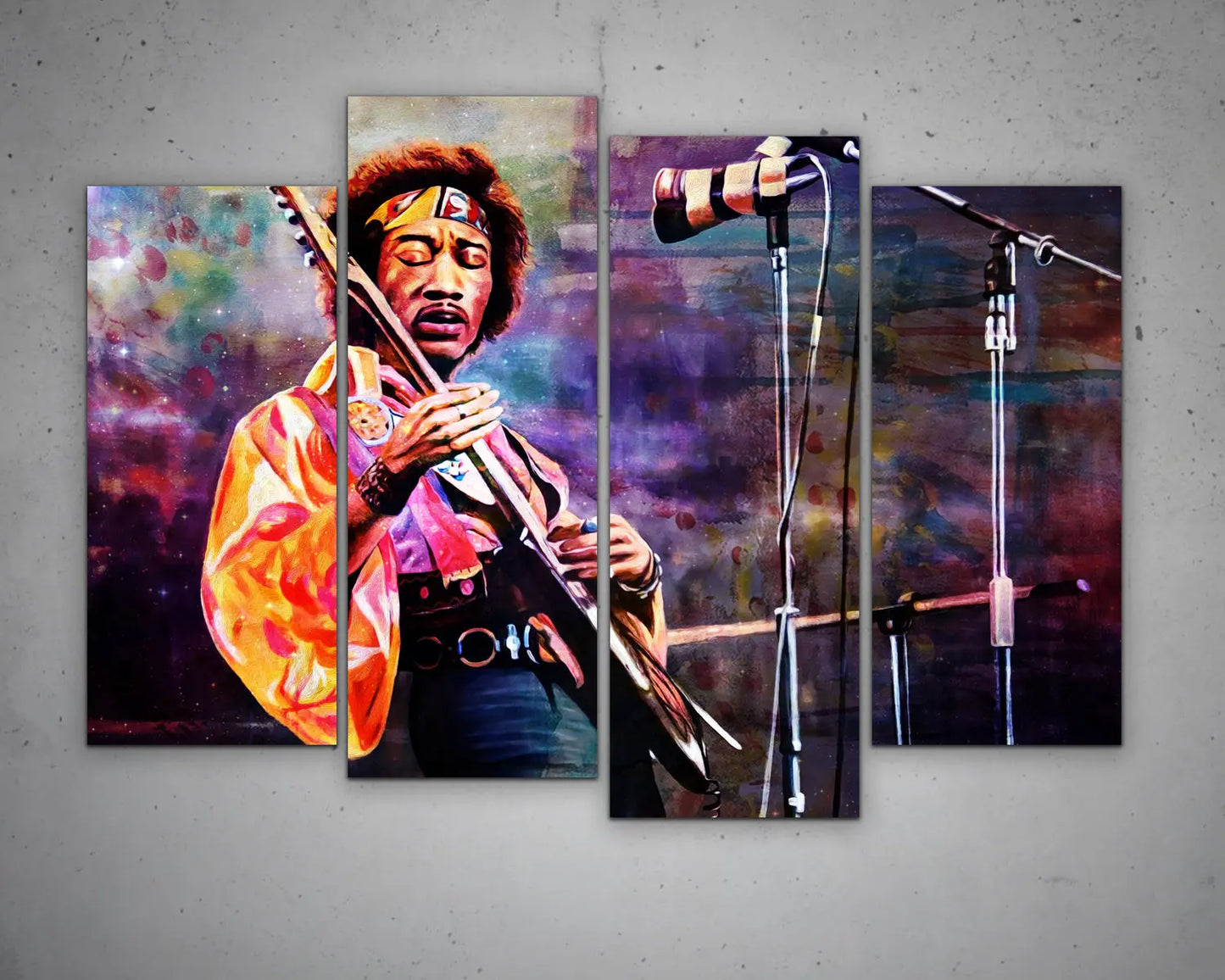 Jimi Hendrix Multicolour Wall Art 