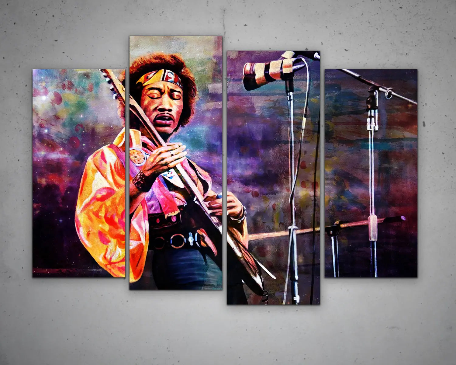 Jimi Hendrix Multicolour Wall Art 