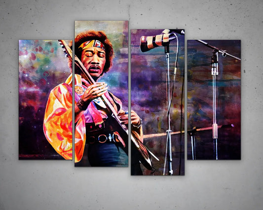 Jimi Hendrix Multicolour Wall Art 