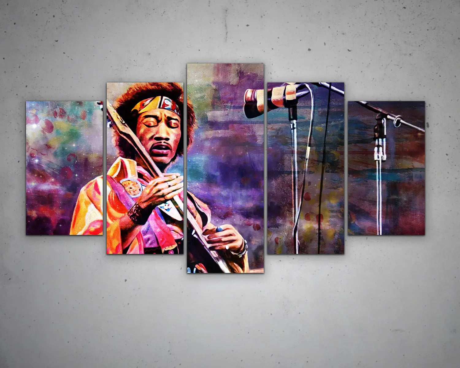 Jimi Hendrix Multicolour Wall Art 