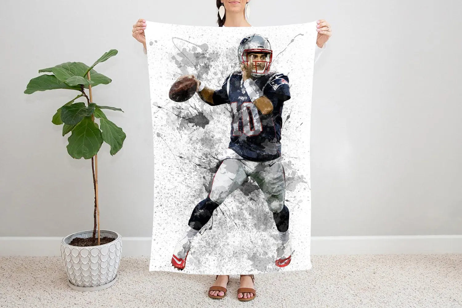 Jimmy Garoppolo Splash Effect Fleece Blanket 