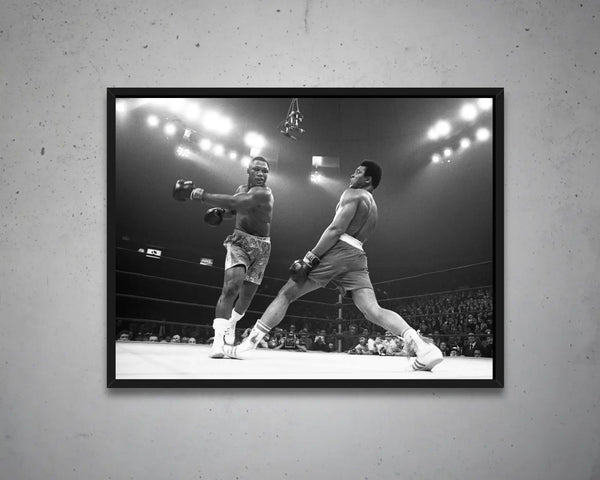 Joe Frazier vs. Muhammad Ali Black & White Canvas Print | Boxing