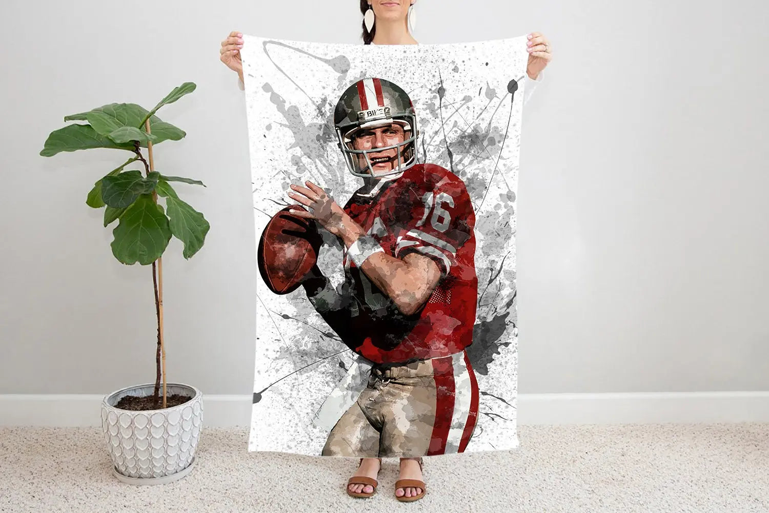Joe Montana Splash Effect Fleece Blanket 