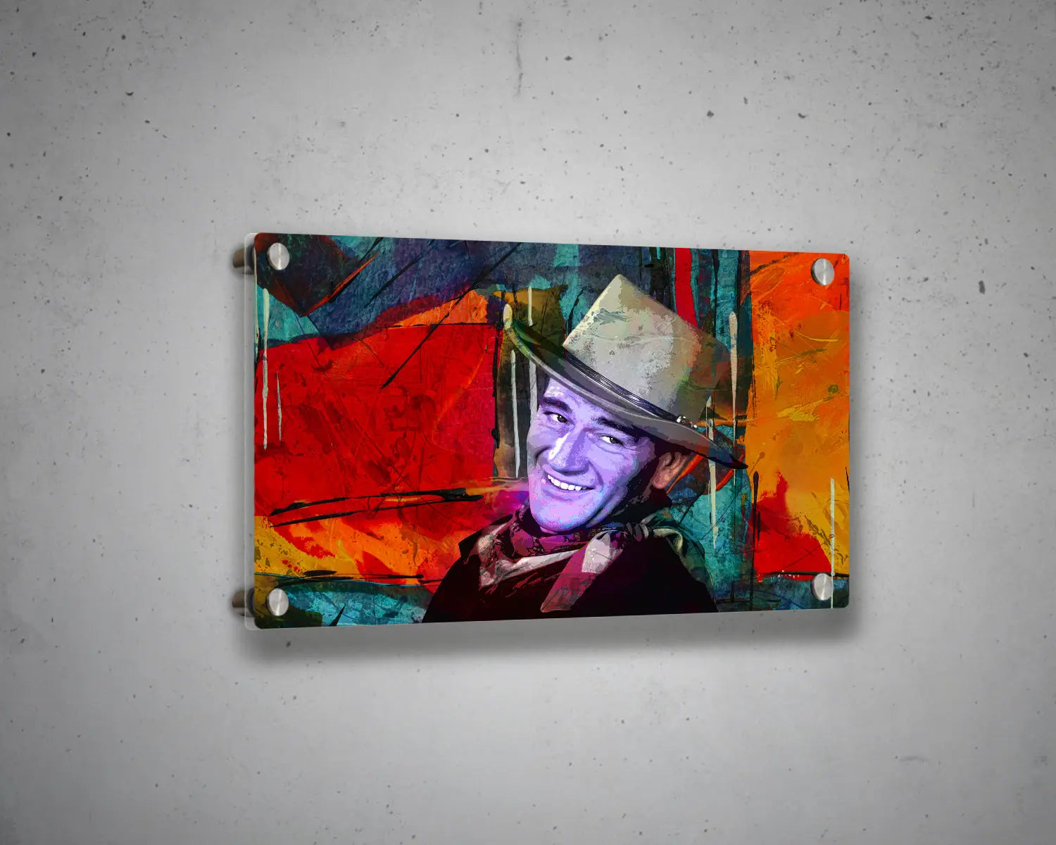 John Wayne Multicolour Wall Art 