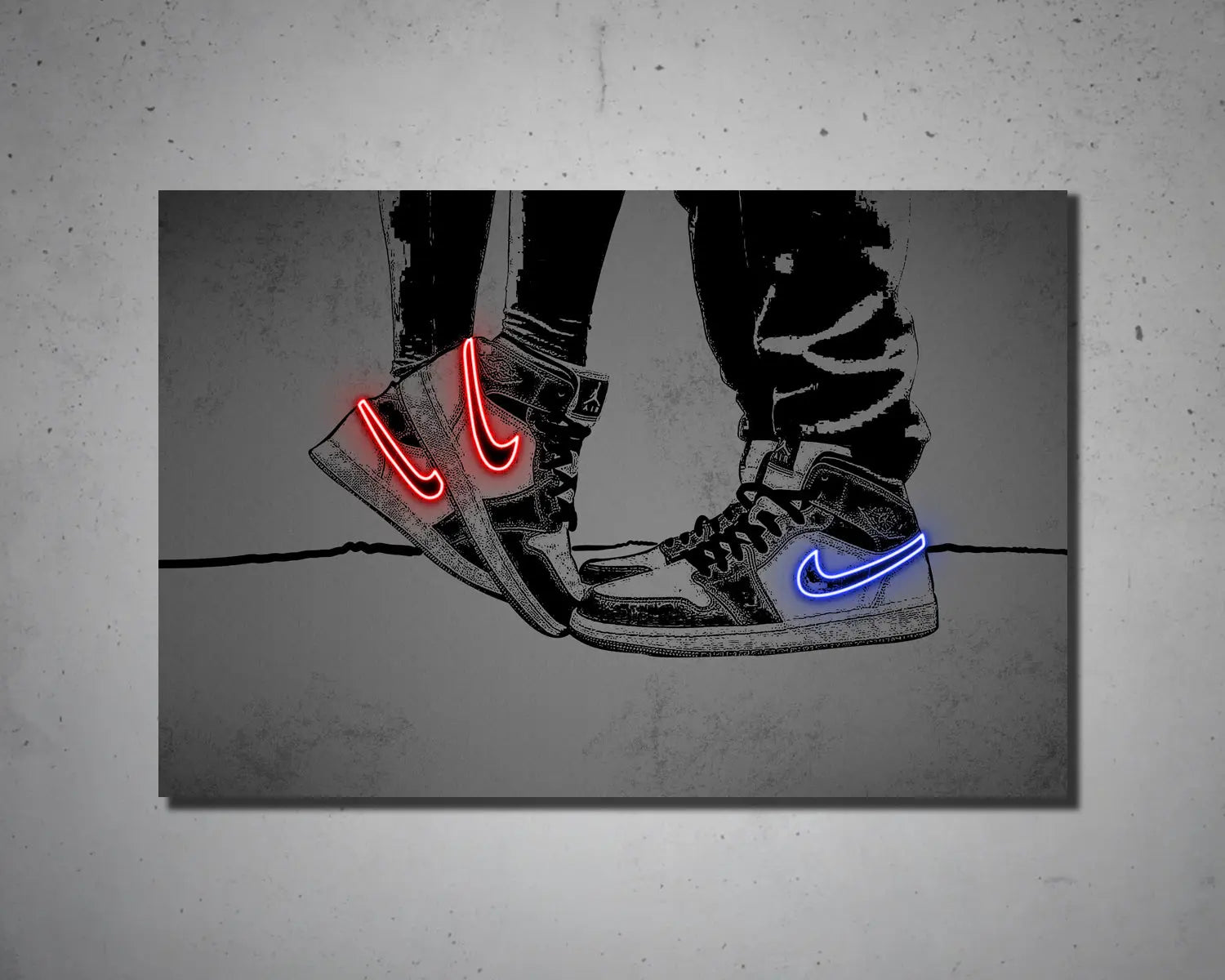 Jordan Couple Shoes Multiple Piece Canvas Wall Art 