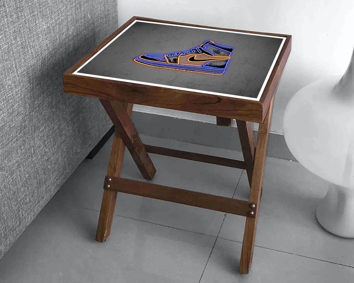 Jordan Sneakars Neon Effect Coffee and Laptop Table 