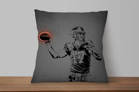 Josh Allen Neon Effect Pillow