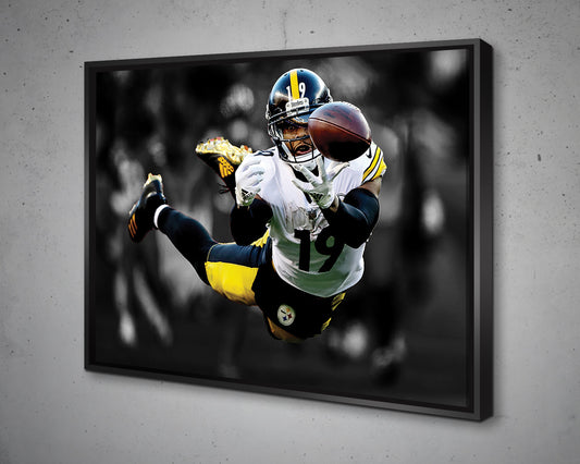 JuJu Smith-Schuster Black & White Canvas Art