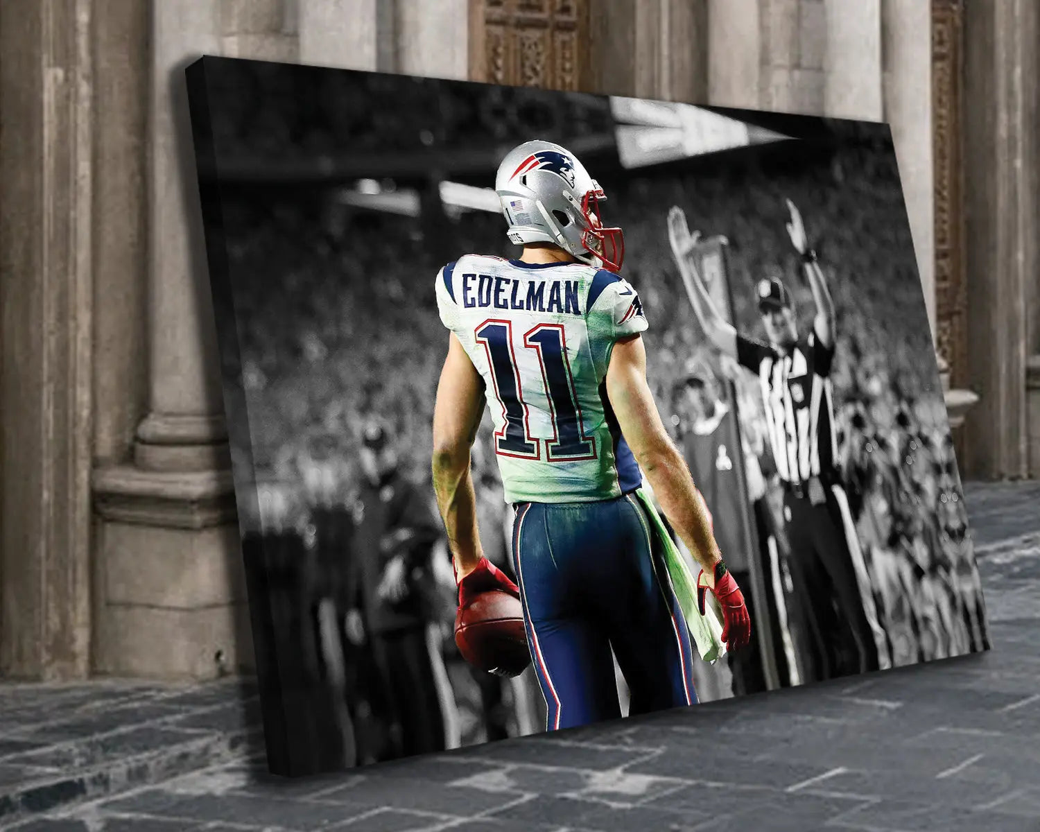 Julian Edelman Black & White Canvas Art 