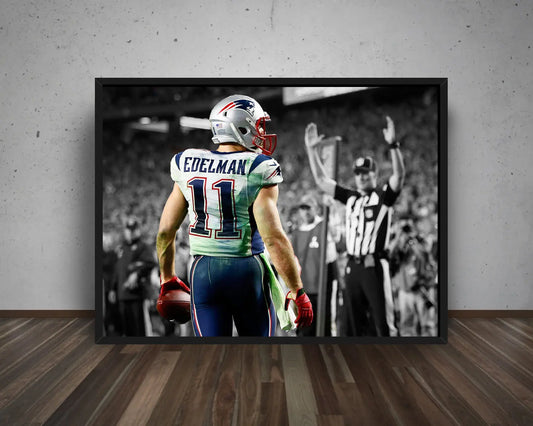 Julian Edelman Black & White Canvas Art