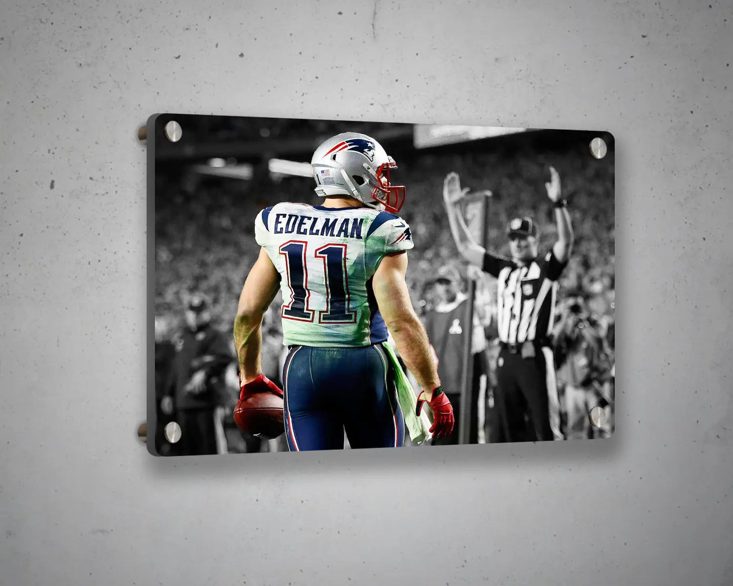 Julian Edelman Black & White Canvas Art 