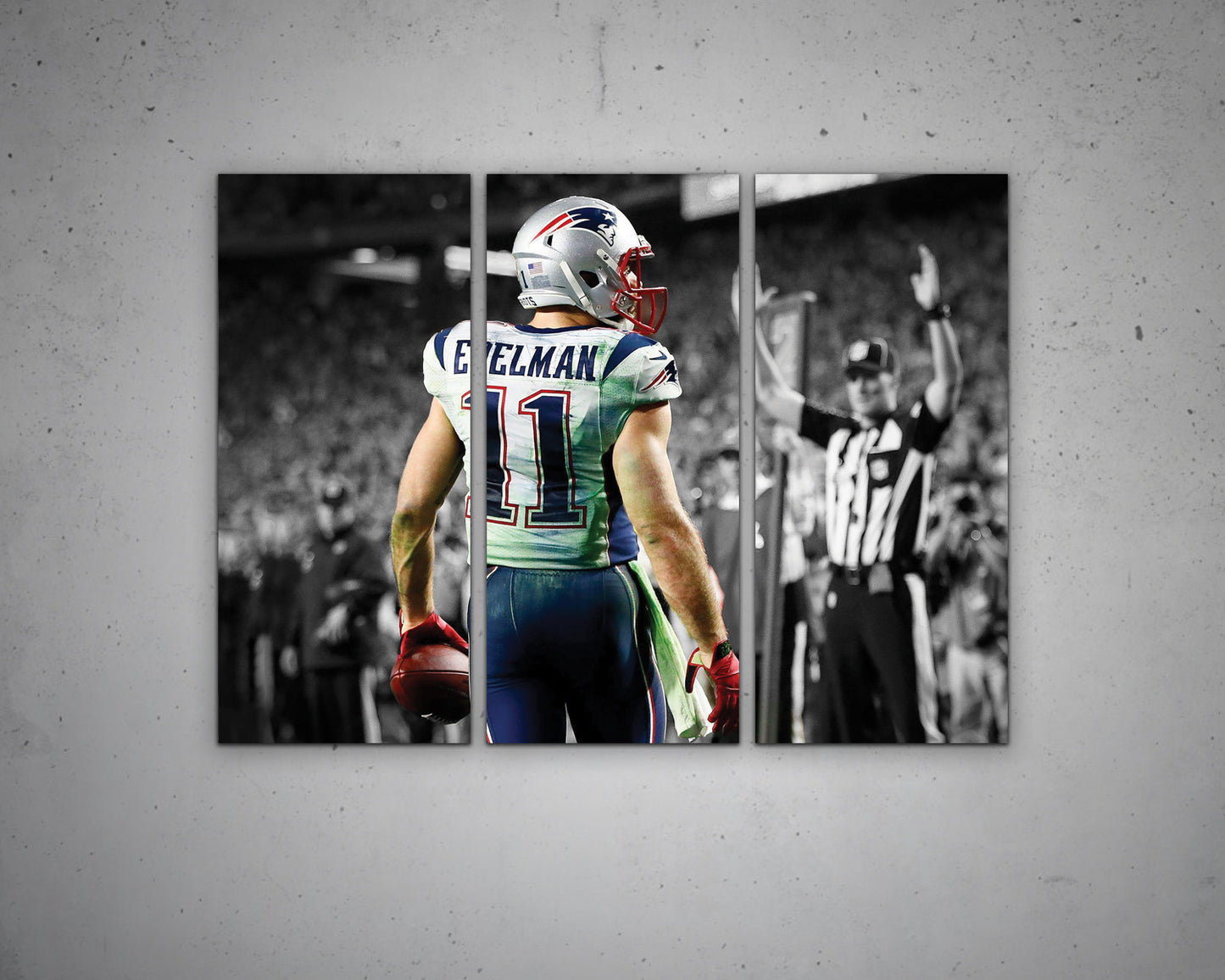 Julian Edelman Black & White Canvas Art 