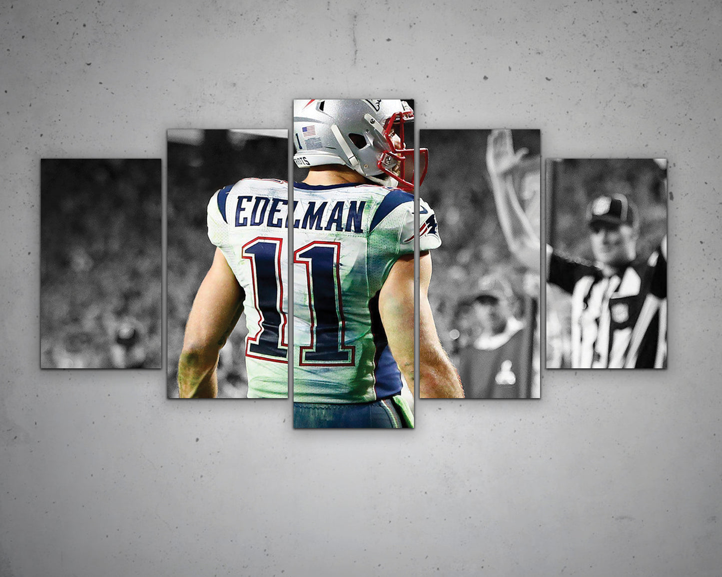 Julian Edelman Black & White Canvas Art 