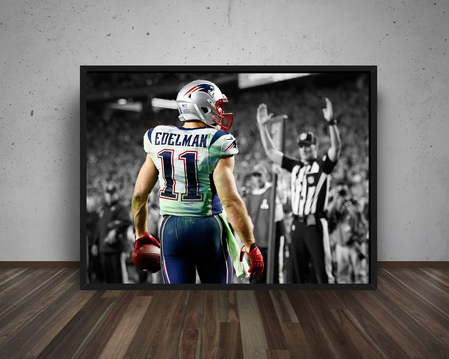 Julian Edelman Black & White Canvas Art 