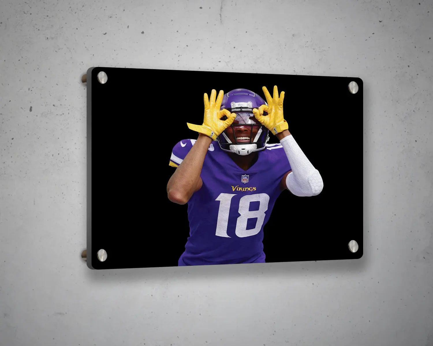 Justin Jefferson Black & White Canvas Art 