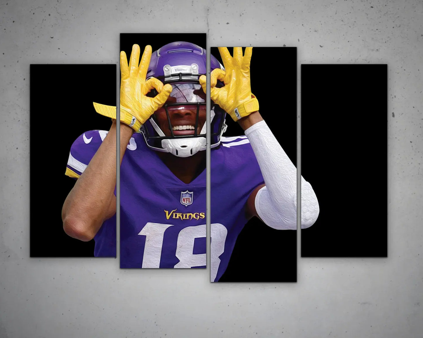 Justin Jefferson Black & White Canvas Art 