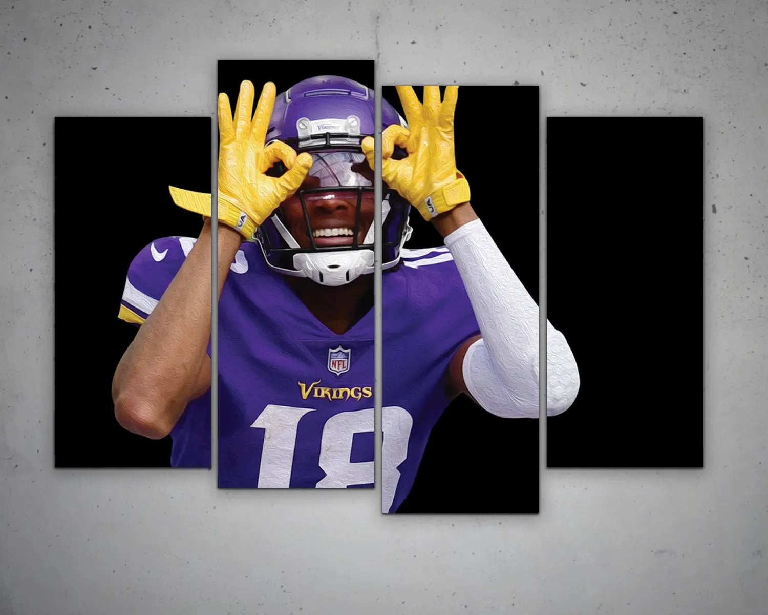 Justin Jefferson Black & White Canvas Art 